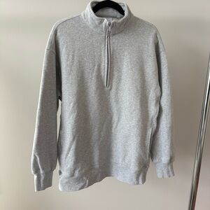 Aritzia Cozy Sweatfleece BF 1/2 Zip- Size M Heather Chrome